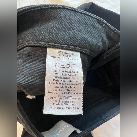 Everlane The Button-Fly Wide-Leg Jean Ankle 25 Black - Picture 5 of 6